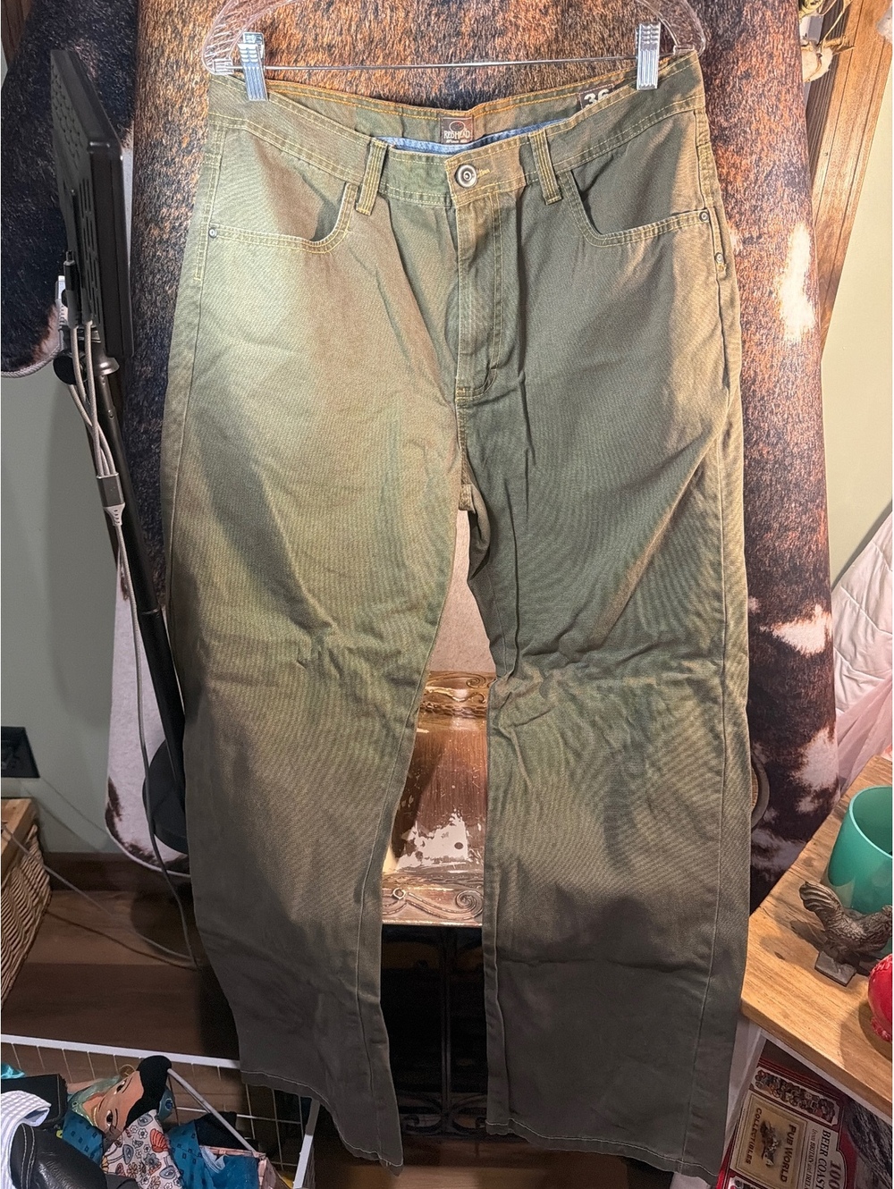 RedHead Men's Olive Green Carpenter Pants Size 36x30